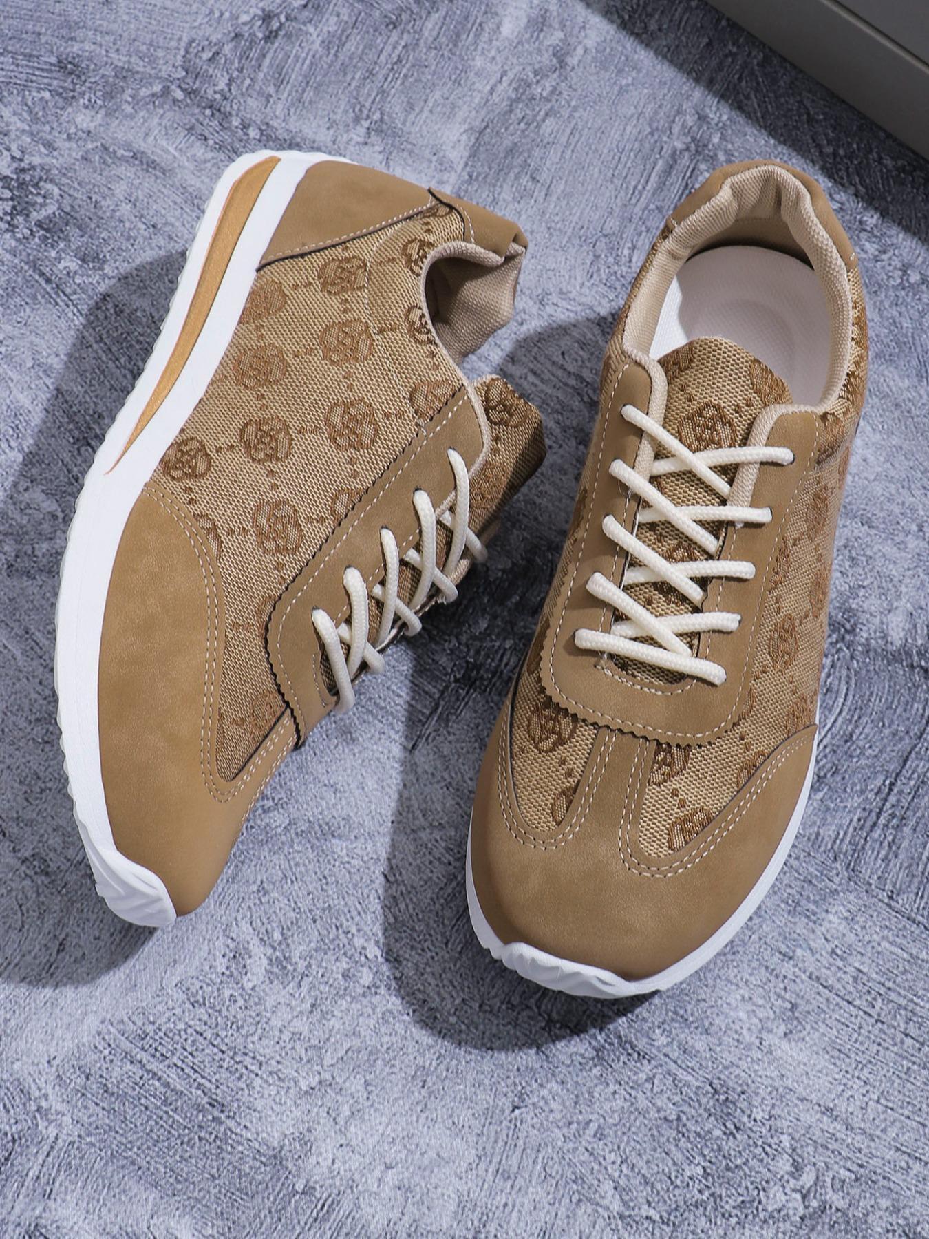 Women's Fashionable Floral Pattern Lace Up Low Top Sneakers, Casual Comfortable Breathable Sports Running Shoes, All-match Basic Shoes for Daily Wear, Sporty Running Shoes