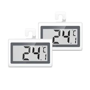 Fridge Freezer Thermometer, 2 Pack Digital Refrigerator Thermometer, LCD Display Fridge Temperature Thermometer with Low Temperature Reminder, 3 Mounting Methods, °C/°F Switch, for Home Office