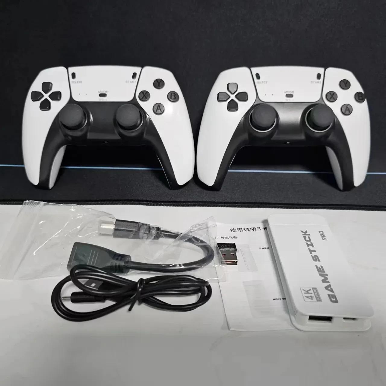 128G M15 4K TV Game Stick - Wireless Controllers for 2 Players |   Plug & Play 40000+ Retro Arcade Games in HD |   Classic Gaming Console for Family Fun