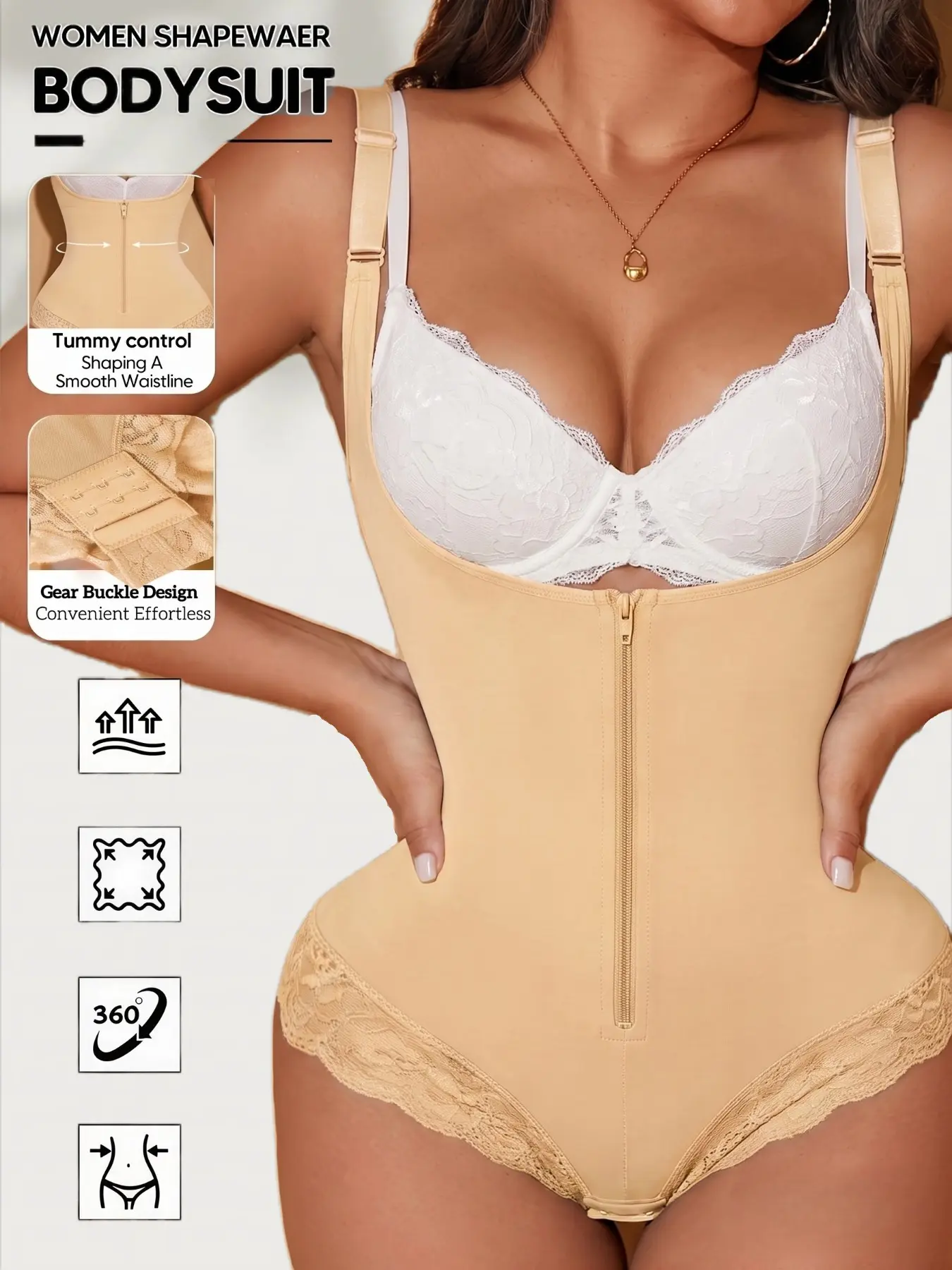 1 Count Women's Open Bust Compression Body Shaping Shapewear Bodysuit, Fajas, Jumpsuit for Women Butt Lifting And Tummy Control Colombianas Open Bust Body Shaper Slimmer Briefs, Tight-Fitting Colombian Shapewear, Suitable For Various Occasions Or Sports