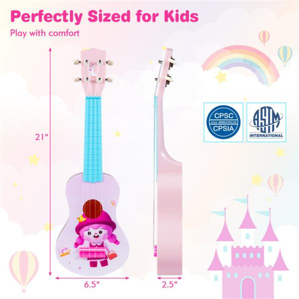 21" Kids Ukulele with Nylon Strings, BPA-Free ABS Mini Guitar for Beginners