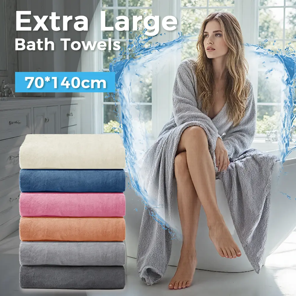 Extra Large Bath Towels 4-Piece Set - Super Soft and Absorbent Quick-Drying Bath Sheets, Lightweight No Shedding Bathroom Towels Set，Luxury Shower Towels for Daily Use, Spa, and Pool
