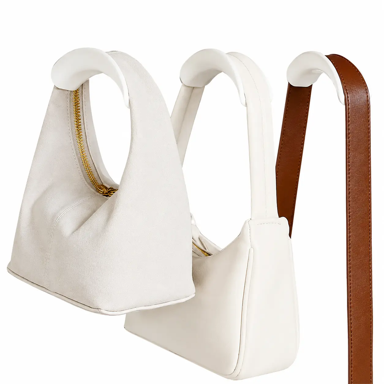 10-Pack Minimalist Japanese-Inspired Purse Hooks for Closets – Space-Saving Wall-Mounted Organizers for Handbags, Scarves, Hats, and Jewelry Storage in Bedrooms, Walk-In Closets, or Dressing Areas