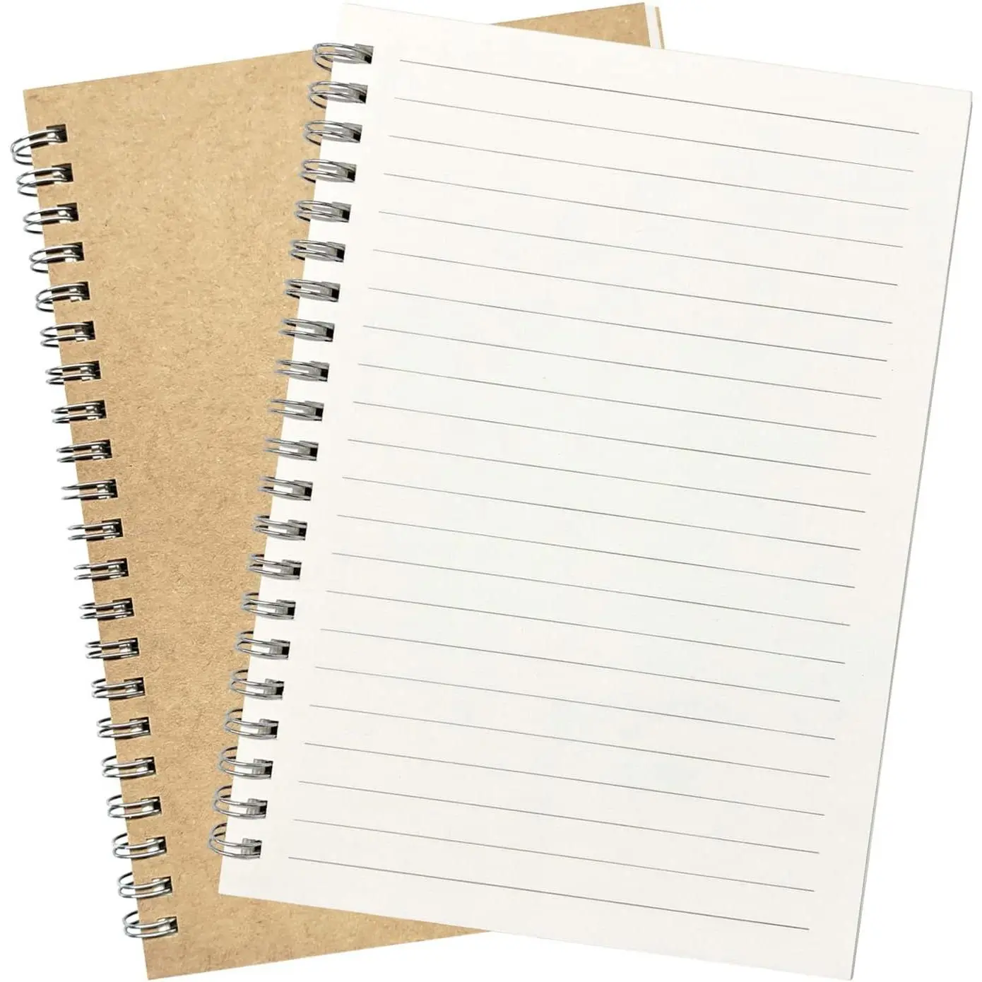 2-Pack Wide Ruled Spiral Notebooks, Soft Yellow Cover, 100GSM Acid-Free Ink Bleedproof Paper, 100 Pages/50 Sheets, 7.48x5.11in, for Students Office Use