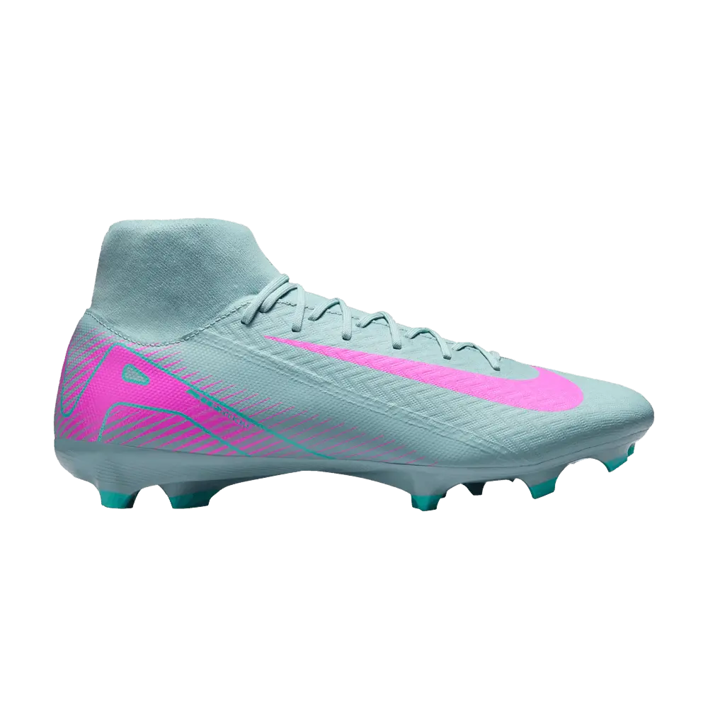 Nike Zoom Mercurial Superfly 10 Academy MG 'Prism Pack' (Unisex) Low Top Lace-Up Less Than Ankle Football Boots, Ocean Cube/Pink Blast, Style FQ1456 301