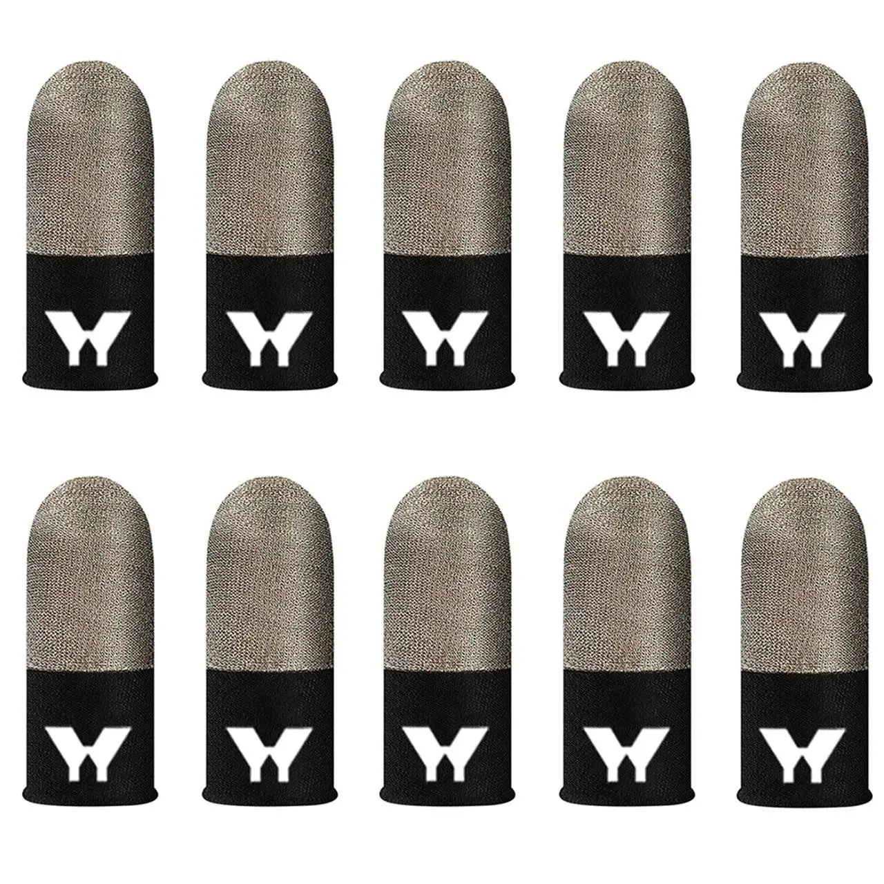 38 Needle Fiber Dual Design 10-Piece Gaming Finger Cots, Gamer Accessories, Ultra-Thin Carbon Fiber, Sweat-Proof, Slip-Resistant, Compatible with All Touchscreen Devices