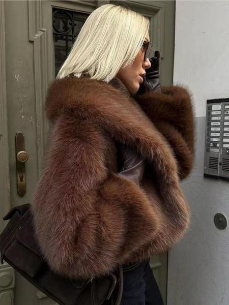 Women's Faux Fur Short Coat, Warm Loose Fit Winter Jacket, Luxurious Look, New Fashion Trendy Design, Perfect for Cold Weather