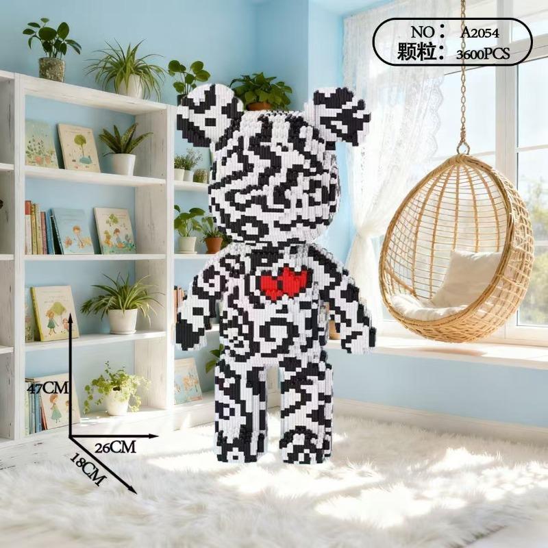 Travel in space Skull bear building block toy boys and girls brain birthday gift ornament space