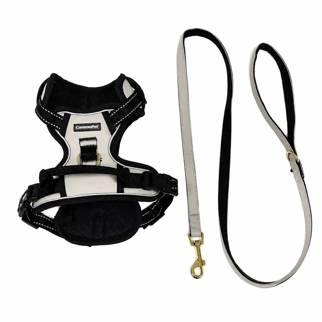 Premium Faux Leather No-Pull Dog Harness & Leash Matching Set - Adjustable Buckle, Breathable Mesh, Reflective Dog Accessory#DogHarness#NoPullHarness#DogAccessories#PetTok#DogWalk