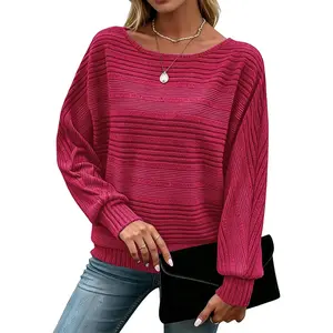 Long Sleeve Lightweight Pullover Sweaters, Crewneck Business Casual Tops for Office Work Daily Wear