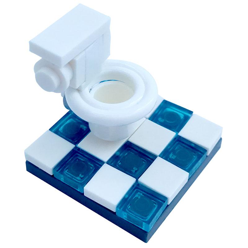 Locking City MOC Furniture Bathroom Public Toilet Building Blocks Toys for Children Assemble City Block DIY Parts Learning Gifts