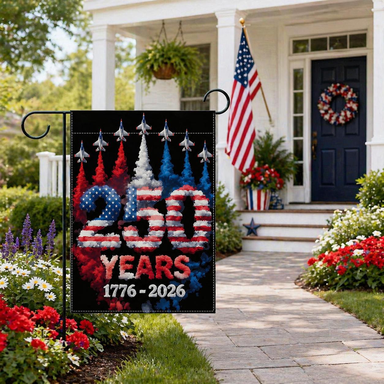 250 Anniversary Usa Garden Flags for Outside, 250 Anniversary USA Flag with Eagle Design, Patriotic 4th of July Decorations 1776-2026  Yard Sign Double-Sided Waterproof Flag 12x18 Inch 250 Year American Flag#July4th2026#America250Merch