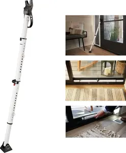 Sliding door lock and door safety bar, adjustable, suitable for hinged and sliding doors, compact design for easy portability, suitable for hotel security, white, 270EC
