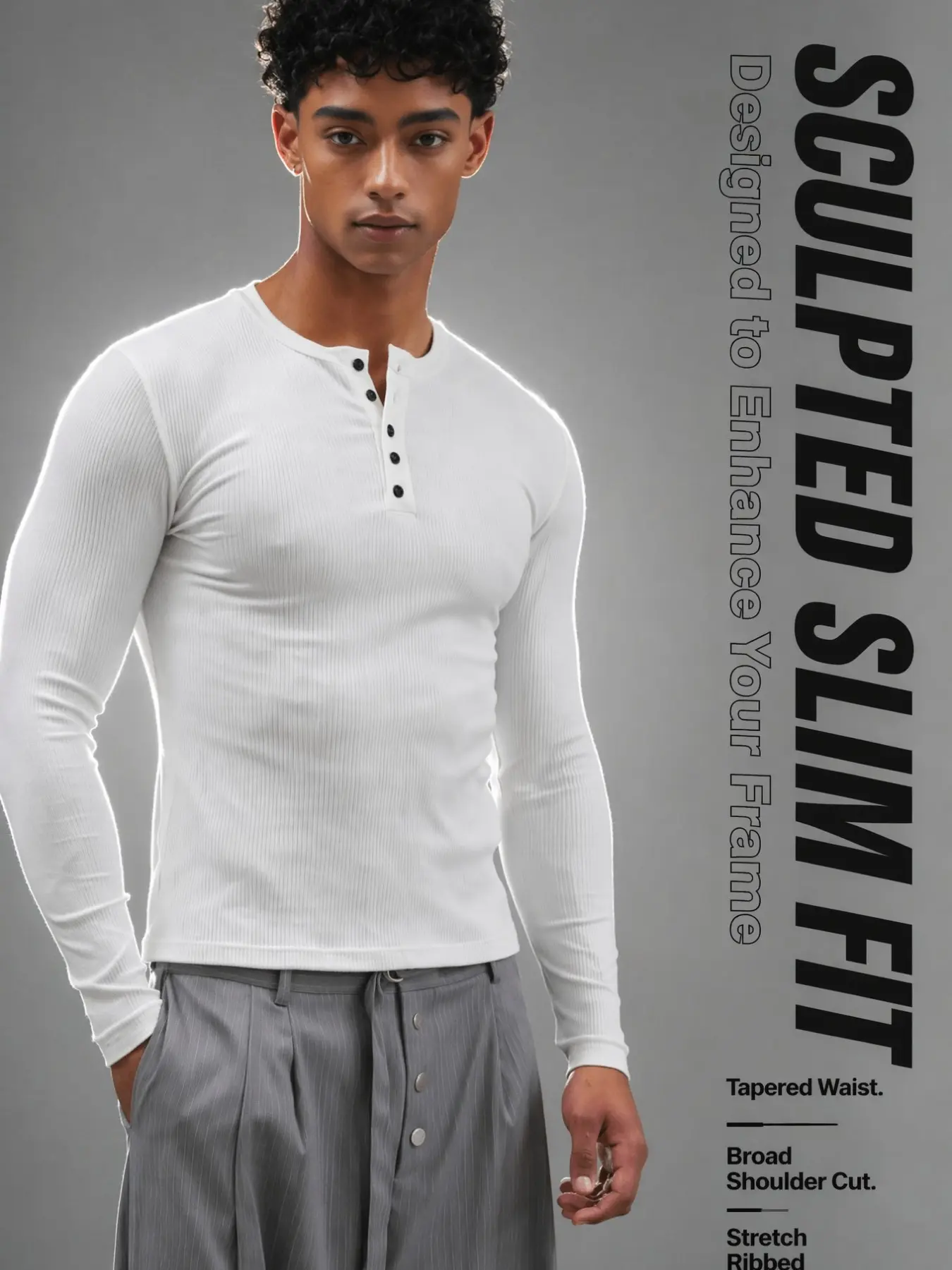 Men's Long Sleeve T-Shirt, Autumn Casual Solid Color Henley Neck, Textured Polo Shirt, Versatile Fashion Men's Top, Comfortable and Stylish, Menswear