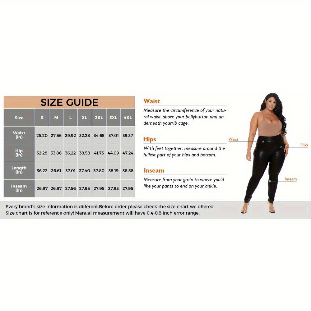 Plus-size women's faux leather leggings, high-waisted leather pants, tummy-shaping elastic leather pants