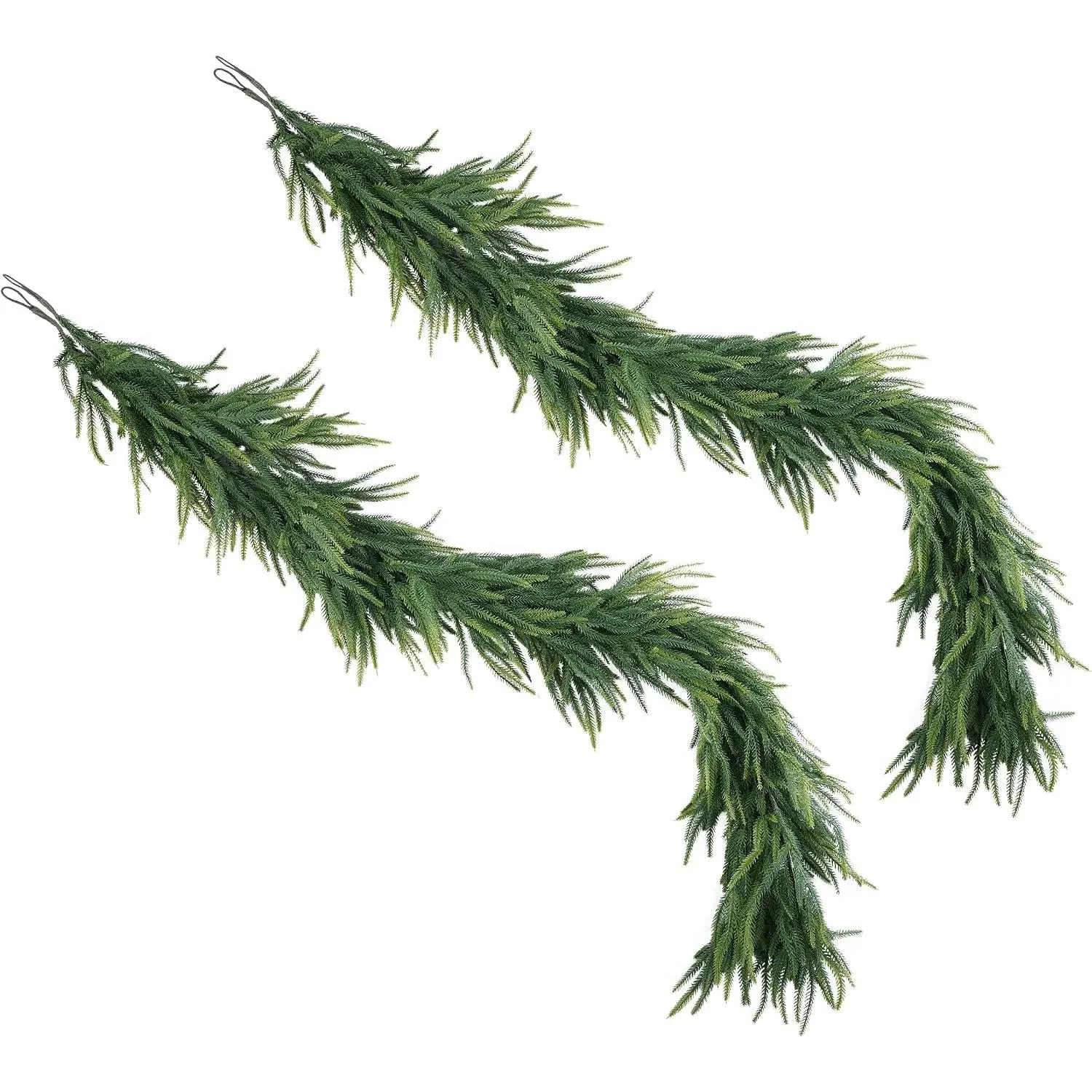 72''/6ft Real  Cedar Garland, 6 ft Realistic Xmas Faux Cypress Garlands for Mantle Indoor Stairs Railing Fireplace Decor, 6ft Cedar Juniper Garland for Christmas Door Decorations
