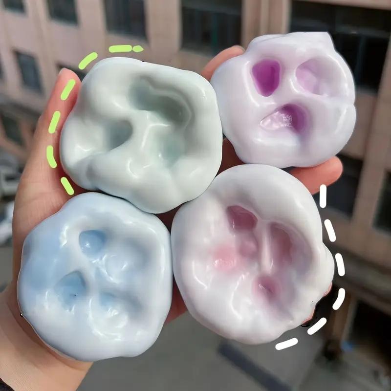 4 Mini Soft Stress Balls for Relaxation, Stress Relief Squishy, Slow-Response Jelly Fluid Squeeze Toys, Perfect for Christmas and Party Gifts, Various Soft Color Options