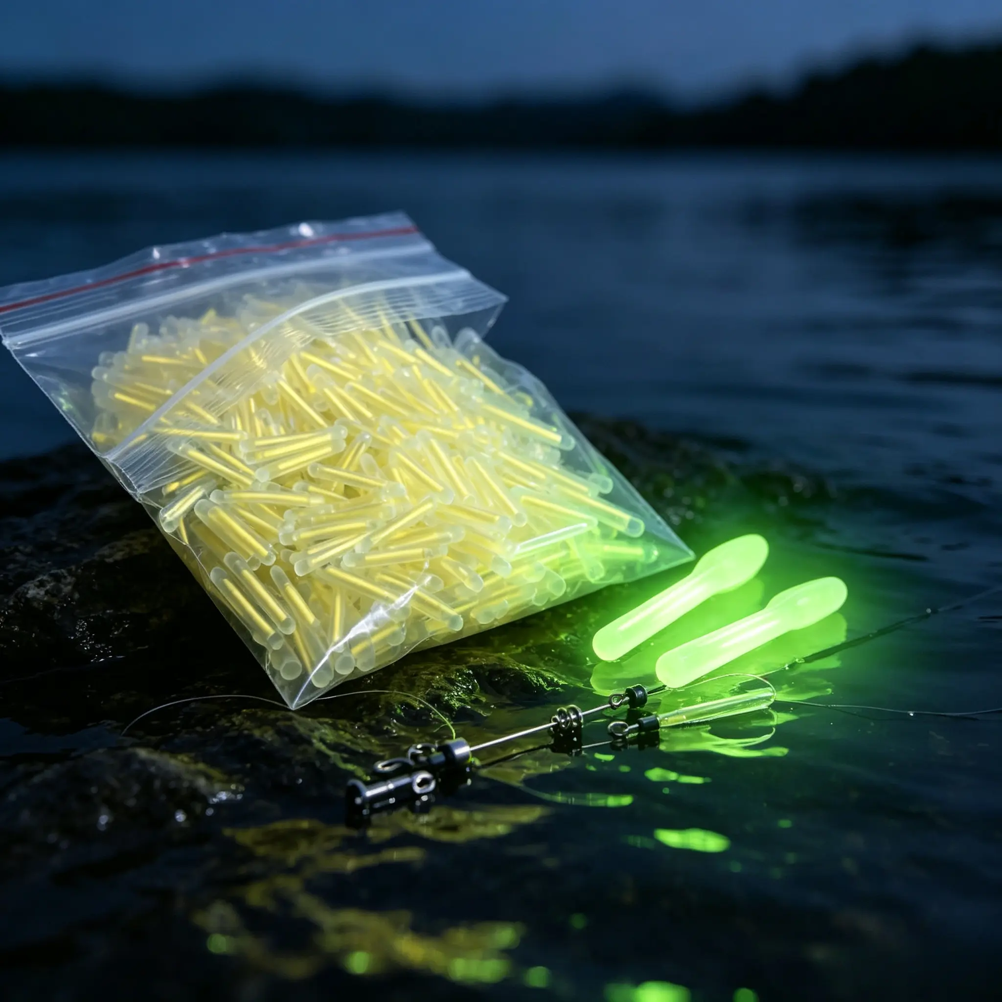 Transparent Plastic Yellow Luminous Fishing Glow Sticks Multi Pack, Long Lasting High Brightness Mini Glow Rods, Easy Install Light Stick For Night Fishing Float Bait Tackle Father’s Day Gift