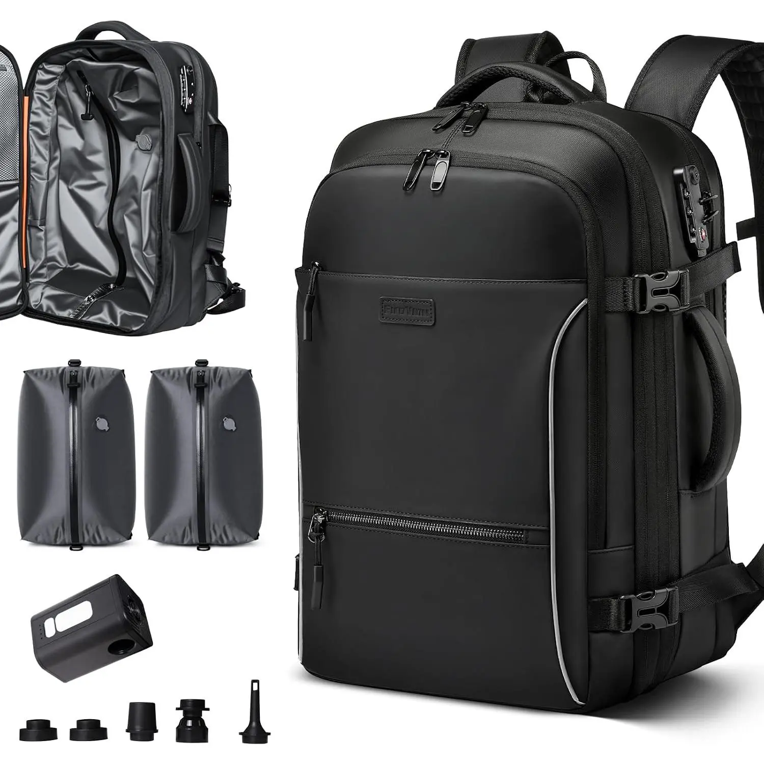 70L Travel Backpack with Vacuum Compression System | 70L Vacuum Backpack, 2 Detachable TPU Bags, TSA Lock, Fits 16" Laptop, Water-Resistant Travel & Business