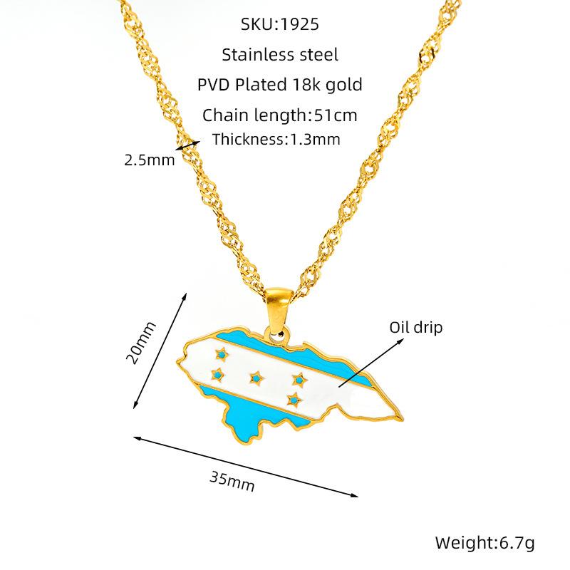 Various Countries Map Pendant Necklace Jewelry, Stainless Steel Necklace