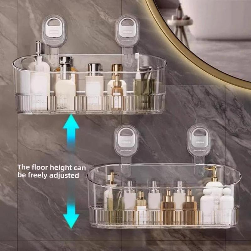 🧖‍♀️ Turn Your Bathroom into a 5-Star Spa! ✨ Aesthetic Clear Shower Caddy & Organizer Shelf | Strong Suction Cups, No Drilling, Dorm Essential, Bathroom Shower Organizers