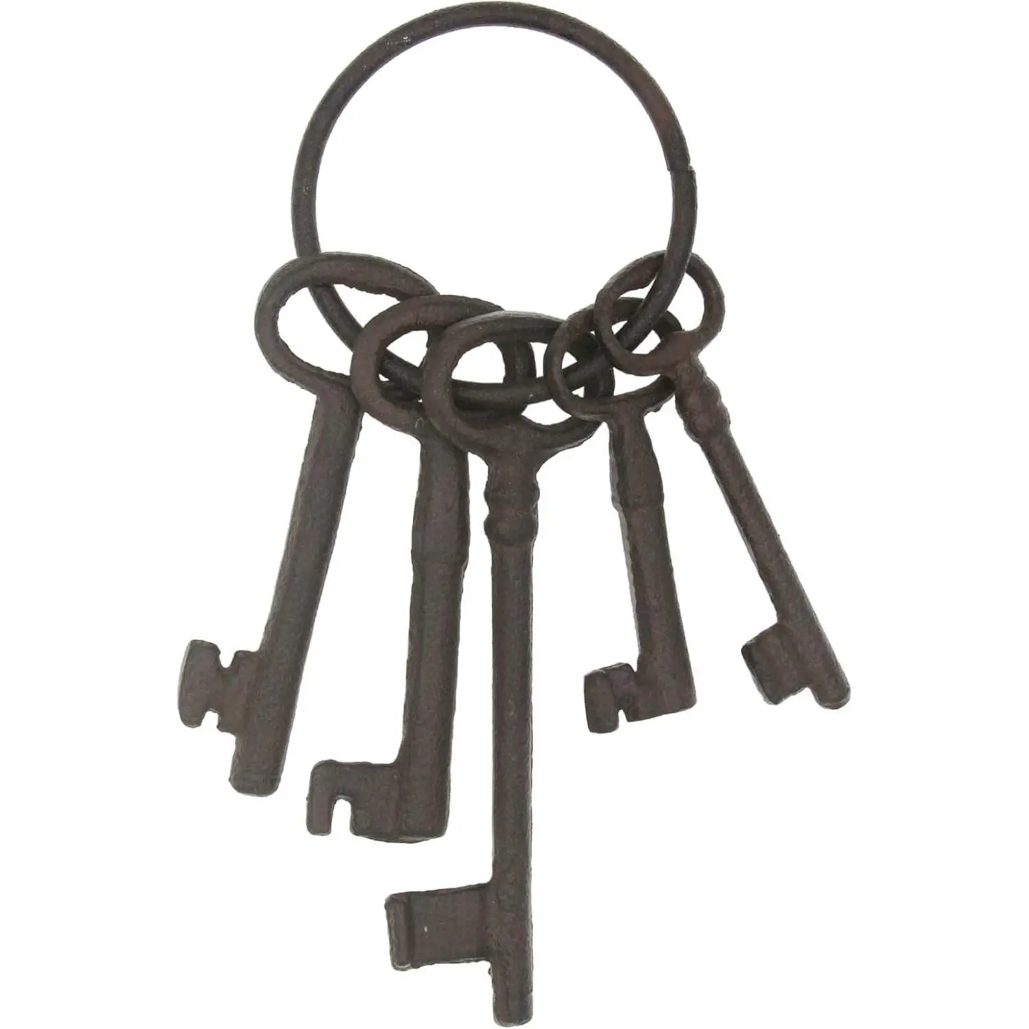 Vintage Cast Iron Skeleton Key Ring Antique Pirate Treasure Chest Keys Set For Home Decor, Halloween Costume Prop