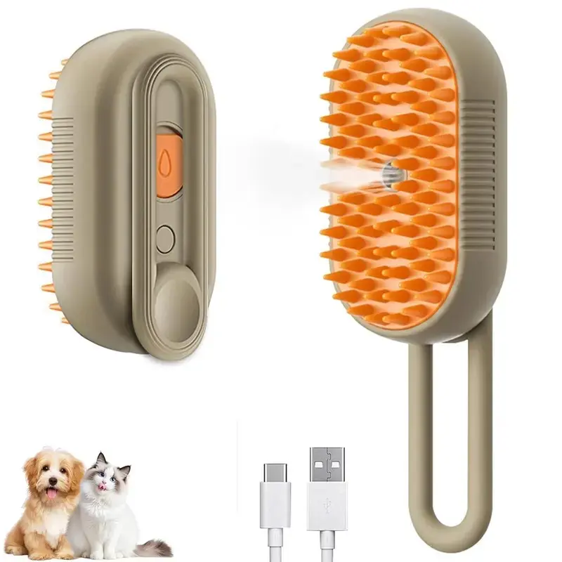 Pet Steam Brush, Cat Dog Hair Remover, Deshedding Tool, Adjustable, Pet Steamy Mist, 3-IN-1 Steamy Cat Brush Grooming Comb for Dogs, Advanced Pet Hair Removal Comb