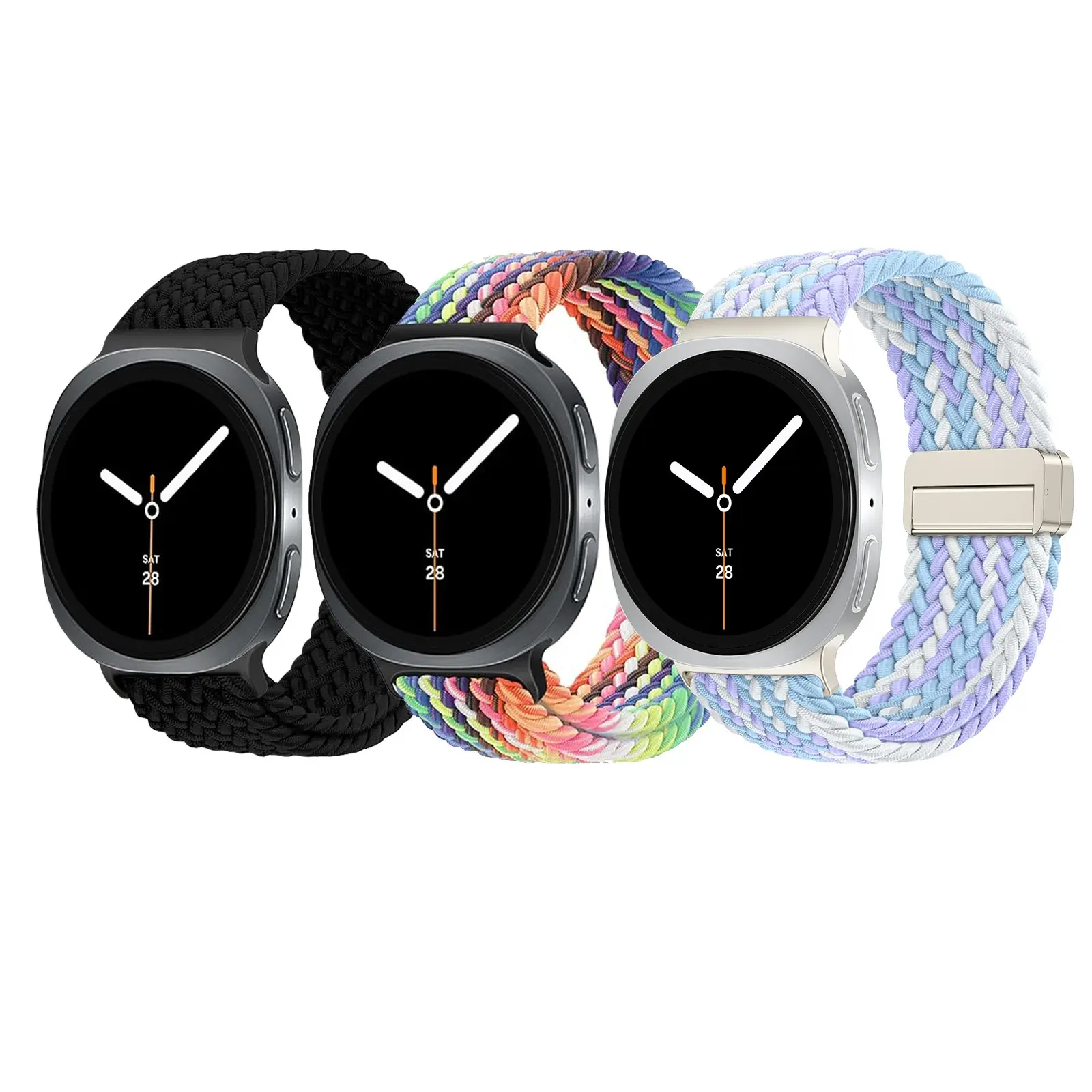 For Samsung Galaxy Watch 9 8 44mm 40mm Band with Magnetic Clasp, Woven Nylon Strap for Samsung Watch8 Classic 46mm, Durable and Stylish Replacement Band