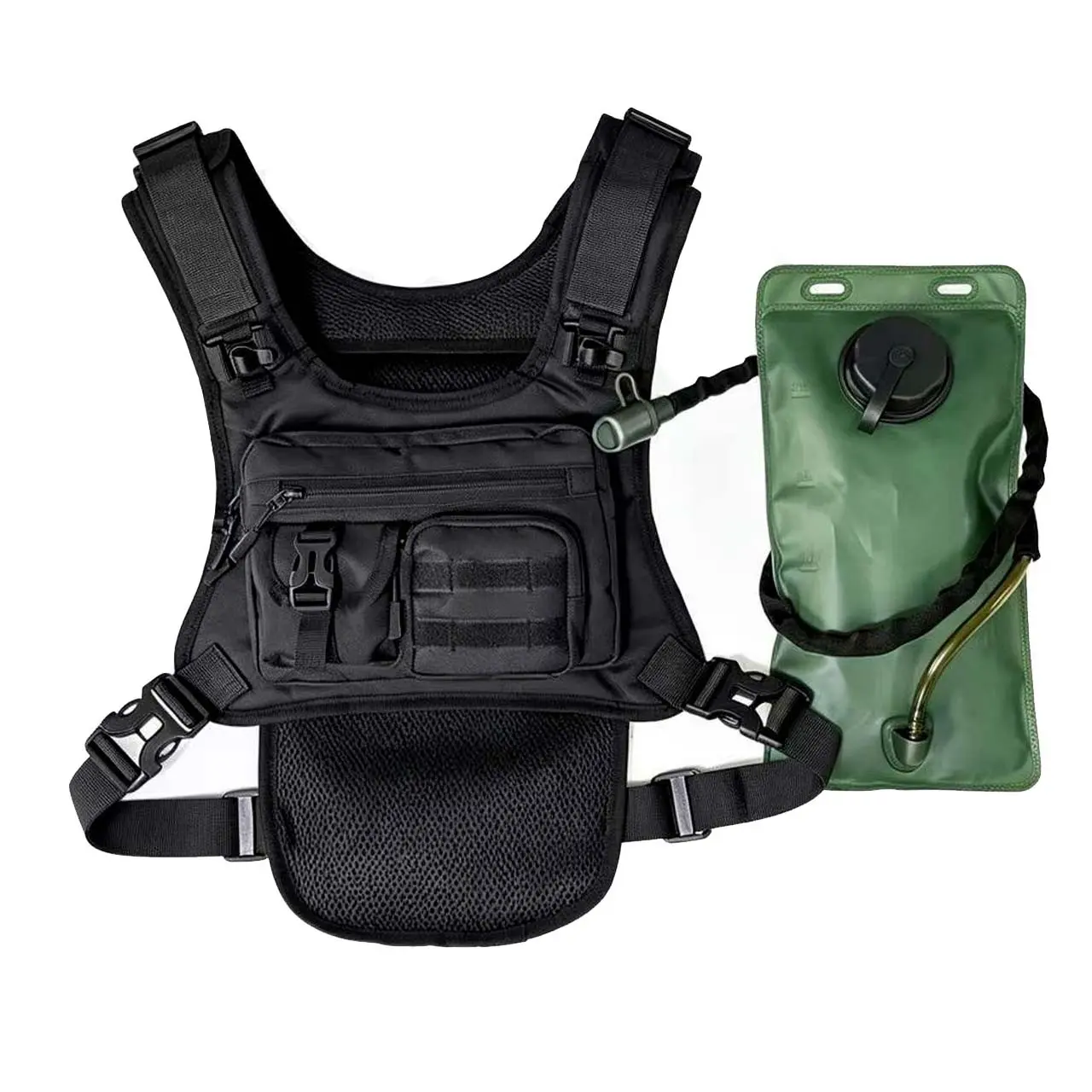 Hydration Running Vest Backpack with 2L Water Bladder, Lightweight Chest Pack for Trail Running, Hiking, Running, Cycling, Outdoor Activities