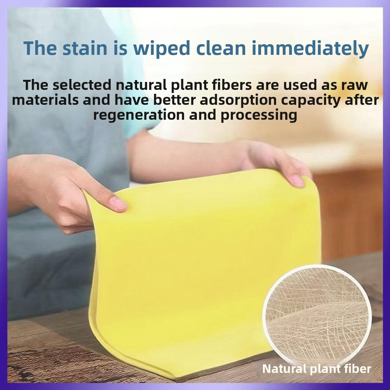 Light purple coral fleece dishcloth, bamboo fiber absorbent thickened cationic cleaning cloth, kitchen lazy cloth