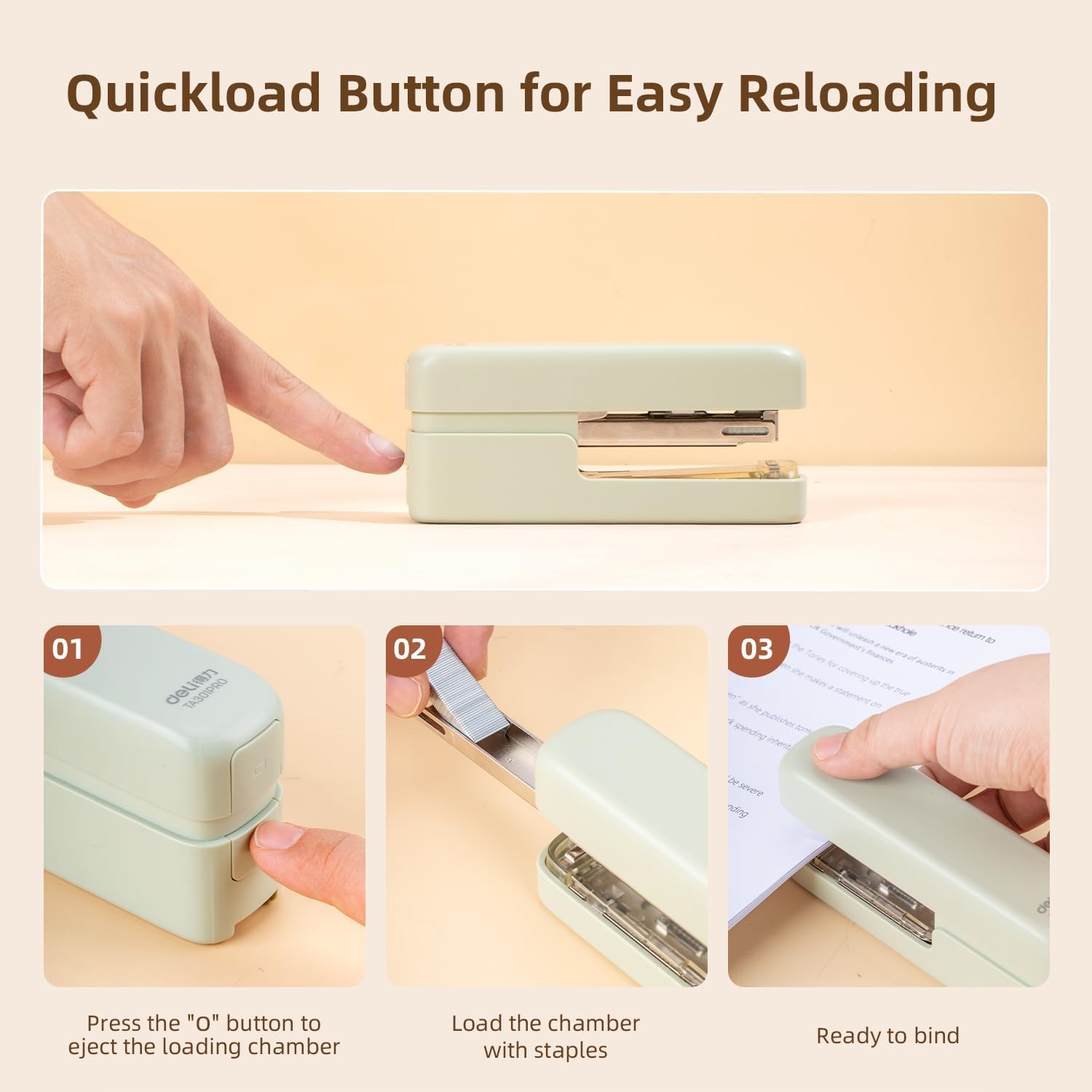 Stapler, Desktop Staplers with Integrated Staple Remover, 45 Sheet Capacity Office Stapler, 2 Pack, Green