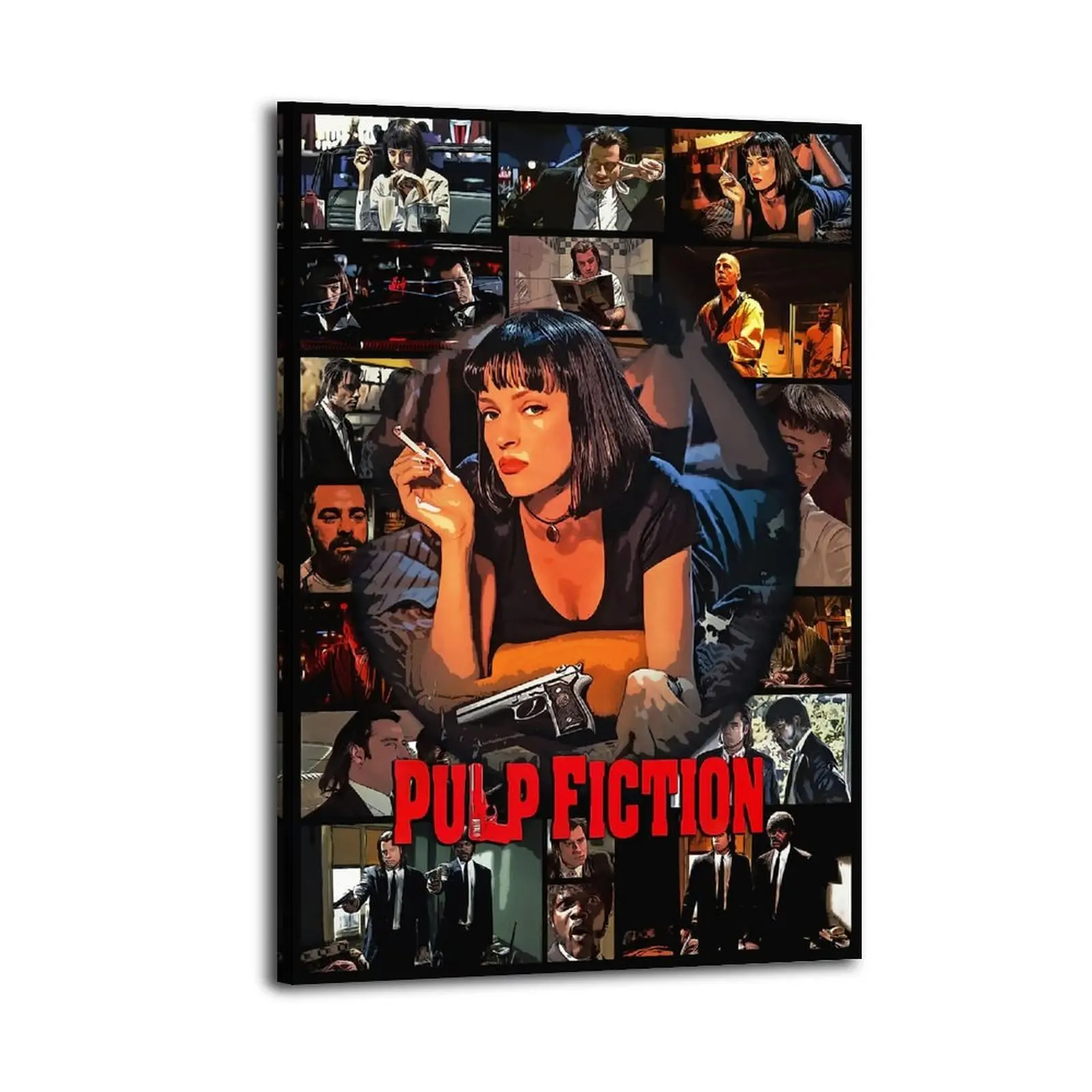 Pulp Fiction Frameless Wood Print, Home Decor, Hanging Wall Art for Bedroom, Bathroom, Artistic