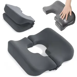 Memory Foam Bed Sore Cushions for Butt,Bedsore Pressure Relief Pillow for Sleeping and Sitting,Cushion for Bed Sores on Buttocks, T Shaped Opening Tailbone Pillow, Patent Pending(Dark Grey)