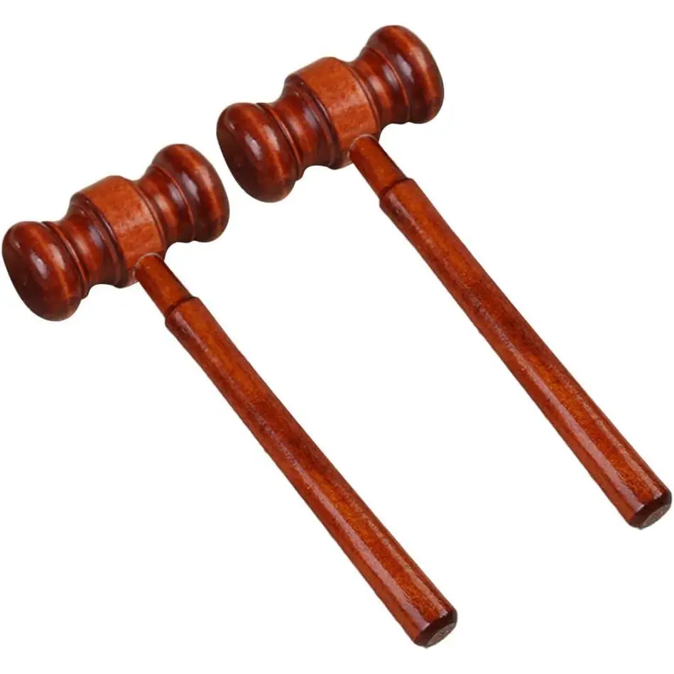 2 Pcs Wood Judge Gavels Auction Court Gavels Wooden Judge Hammers Wood Hammer Props Judge Costume Accessories for Lawyer Courtroom Desk Accessories and Workspace Organizers 3.2 x 6.7 x 17.4 cm