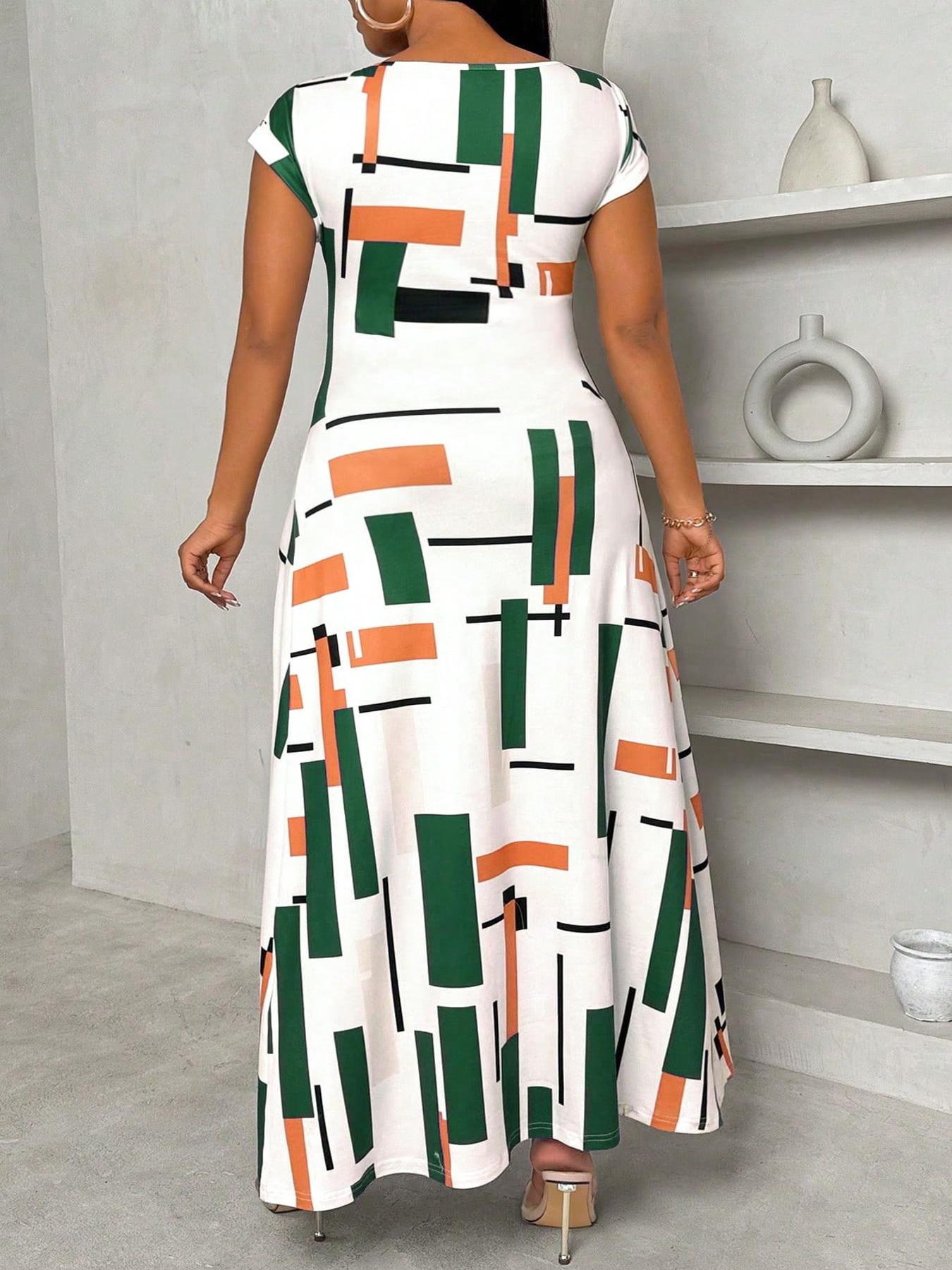 Plus Size Striped Print Round Neck Tee, Casual Long Sleeve Crew Neck Fitted T-shirt for Daily Wear, Women Plus Clothing for All Seasons, Summer Clothes Women