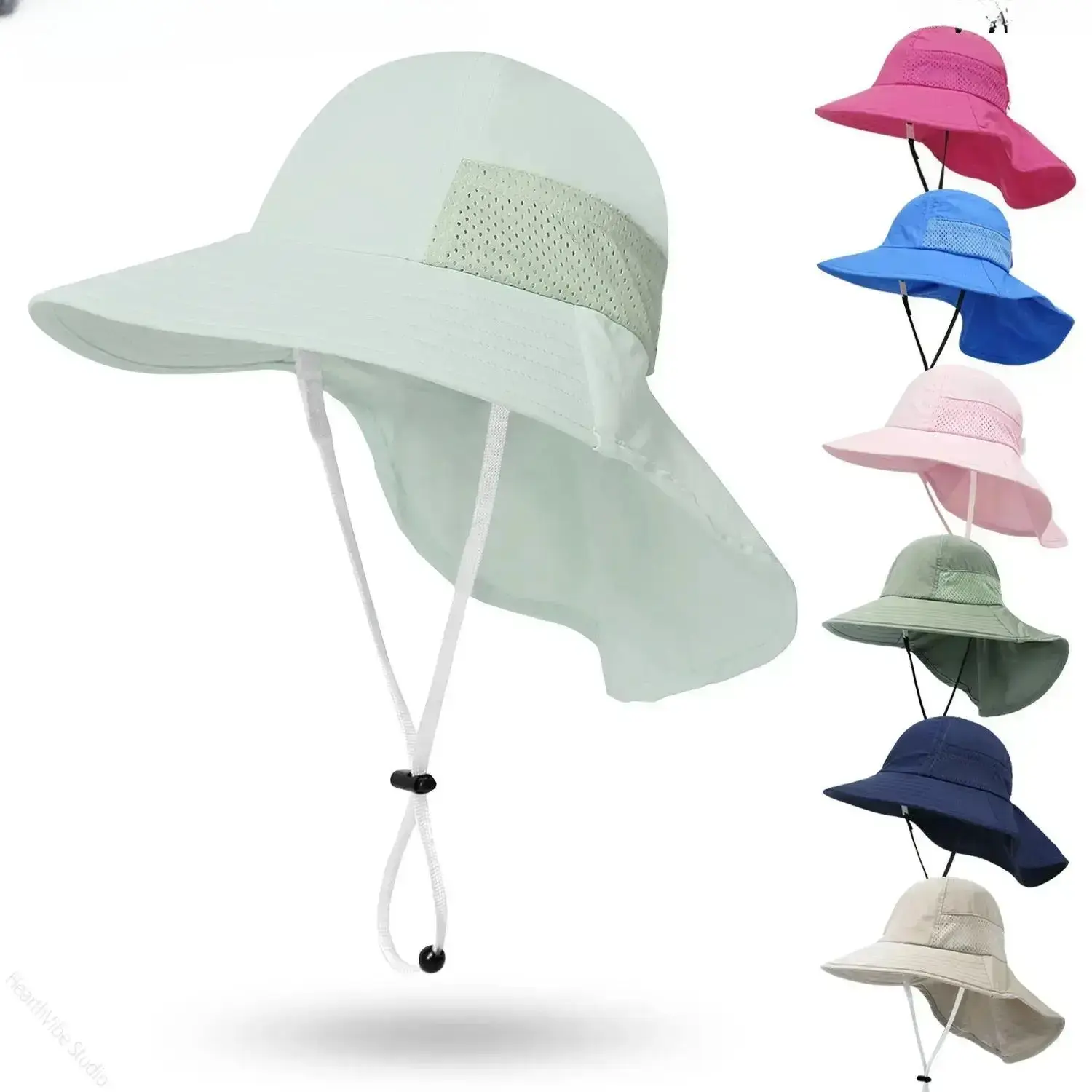 UV Protection Fisherman Cap for Men & Women, Breathable Mesh Fishing Hat with Adjustable Strap, Lightweight Sun Protection Outdoor Hat for Hiking, Fishing, Travel & Summer Activities