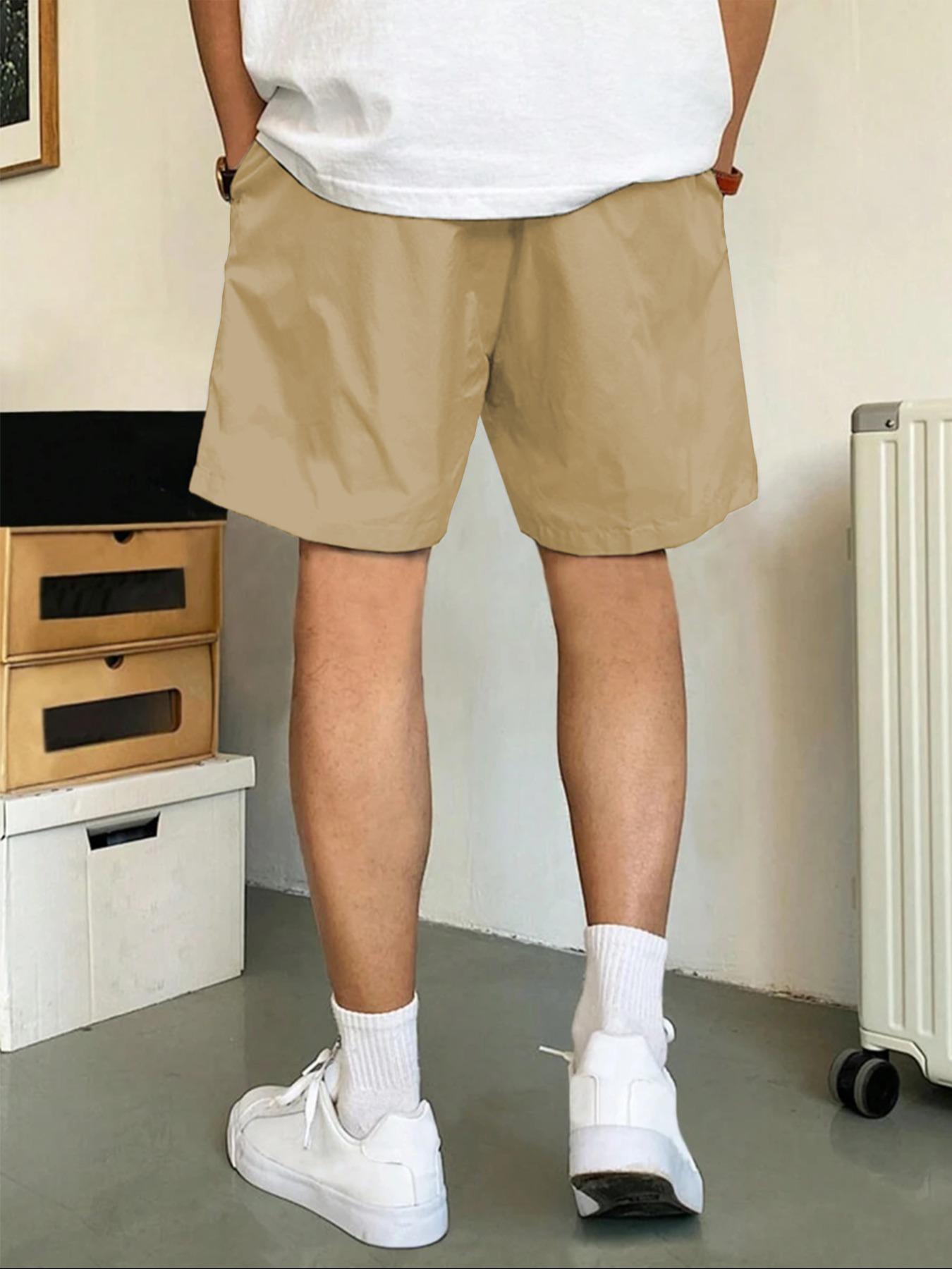 Men's Solid Color Shorts, Regular Fit Casual Comfy Shorts for Summer, Men's Bottoms for Daily Wear, Menswear