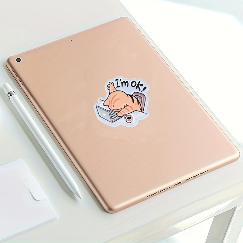 A "I'M Fine" Cat Sticker - Glossy Hollow Design, Suitable for Laptops, Water Bottles, And Phones - Durable Accessory And Gift, Notebook Decoration
