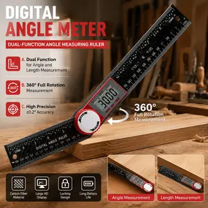 Professional Digital Angle Finder 360° Protractor, High Precision 200mm Measuring Tool for Woodworking, Construction, Automotive Repair & DIY Projects, Portable Multi-Function Angle Ruler with Accurate Scale