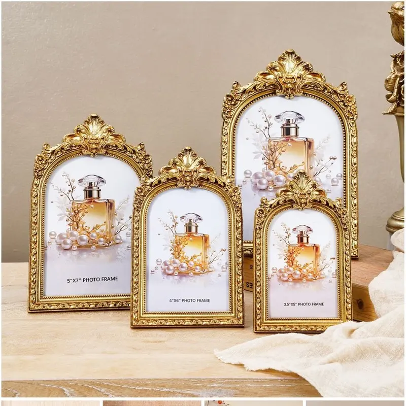 6inch 7inch Vintage European-style embossed flower photo frame home and guesthouse wall decoration artistic wall-mounted photo hanging decoration