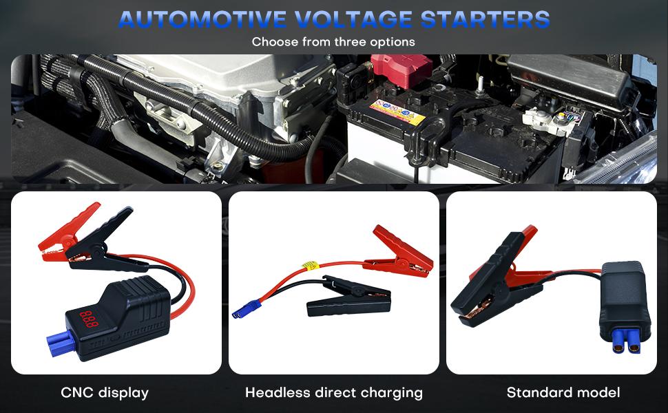 EC5 Smart Jump Starter Clamps,EC5 Heavy Duty Jump Starter Automotive Booster Clamp Cables Replacement Alligator Clamps with Intelligent LCD Screen for 12V Car Jump Starterand Many Other Brands WithoutBattery
