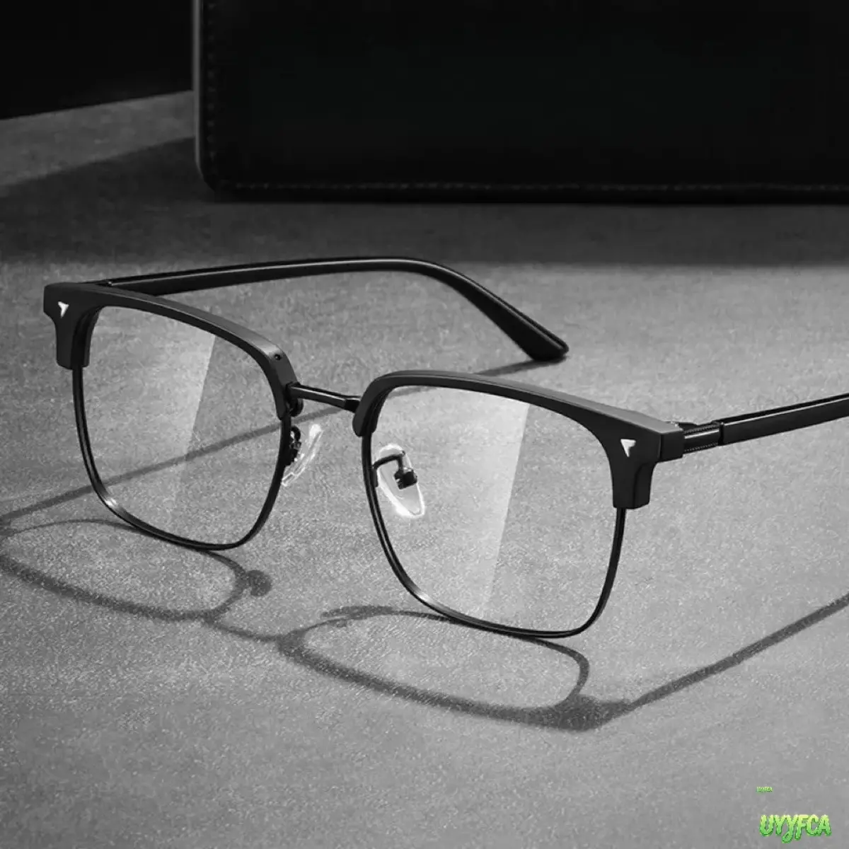 Unisex Browline Blue Light Blocking Eyeglasses, Lightweight Half‑Rim Fashion Frame With Non‑Prescription Clear Lens, Retro Eyewear For Office Work, Digital Screen Time And Daily Casual Wear
