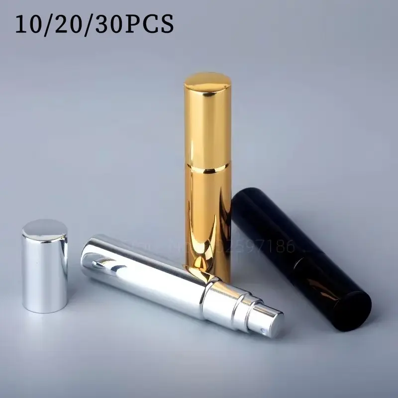 10/20/30 Pack 10ML UV Coated Spray Bottles, Silver Color, Portable Perfume Trial Sizes, Includes Dispenser Pump & Funnel, Perfume Atomizers