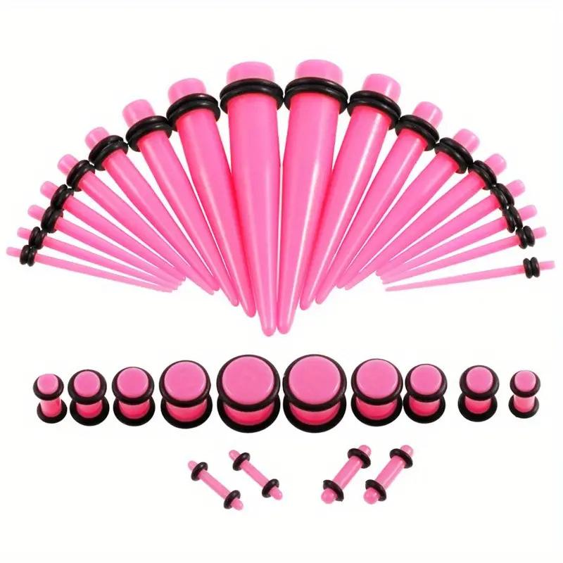 126Pcs Acrylic Taper Ear Stretching Kit, 14G-00G Ear Gauges Stretching Set with O-Rings, Hypoallergenic Ear Tapers for Piercing Stretching for Women Men
