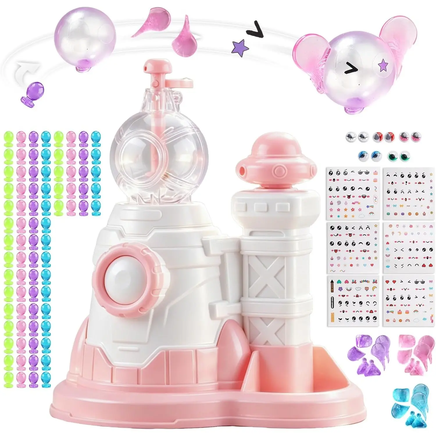 DIY Magic Balloon Craft Kit with Air Pump, 80 Balloons & 6 Sticker Sets, Party Balloons Decorations, Balloons Toy Arts and Crafts Activity, Toddler Girl Toys, 3 4 5 Year Old Girl Birthday Gifts