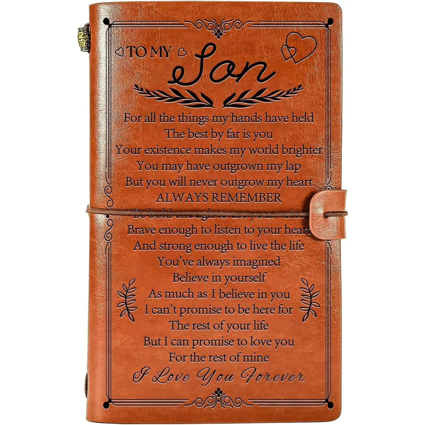 Gifts for Son Teen Boys, To My Son Gifts 136 Pages Leather Journal Notebook, Christmas Thanksgiving Graduation Birthday Gifts for Sons from Mom Dad