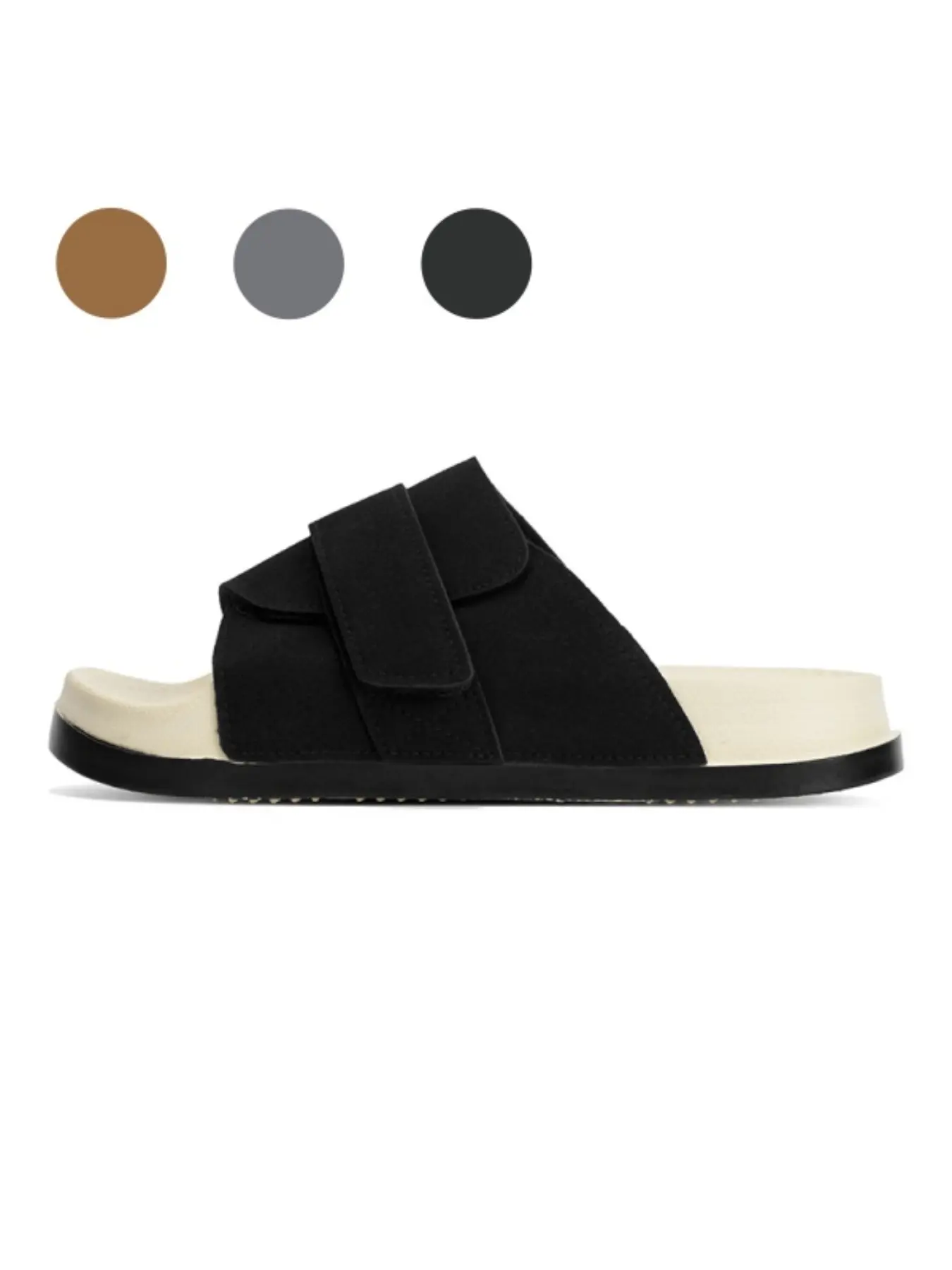 Men's PU Leather Slippers, Casual Patchwork Design, Breathable Velvet Lining, Non-Slip Rubber Sole, All-Season Comfort, Home & Beach Wear, Anti Slip Slippers