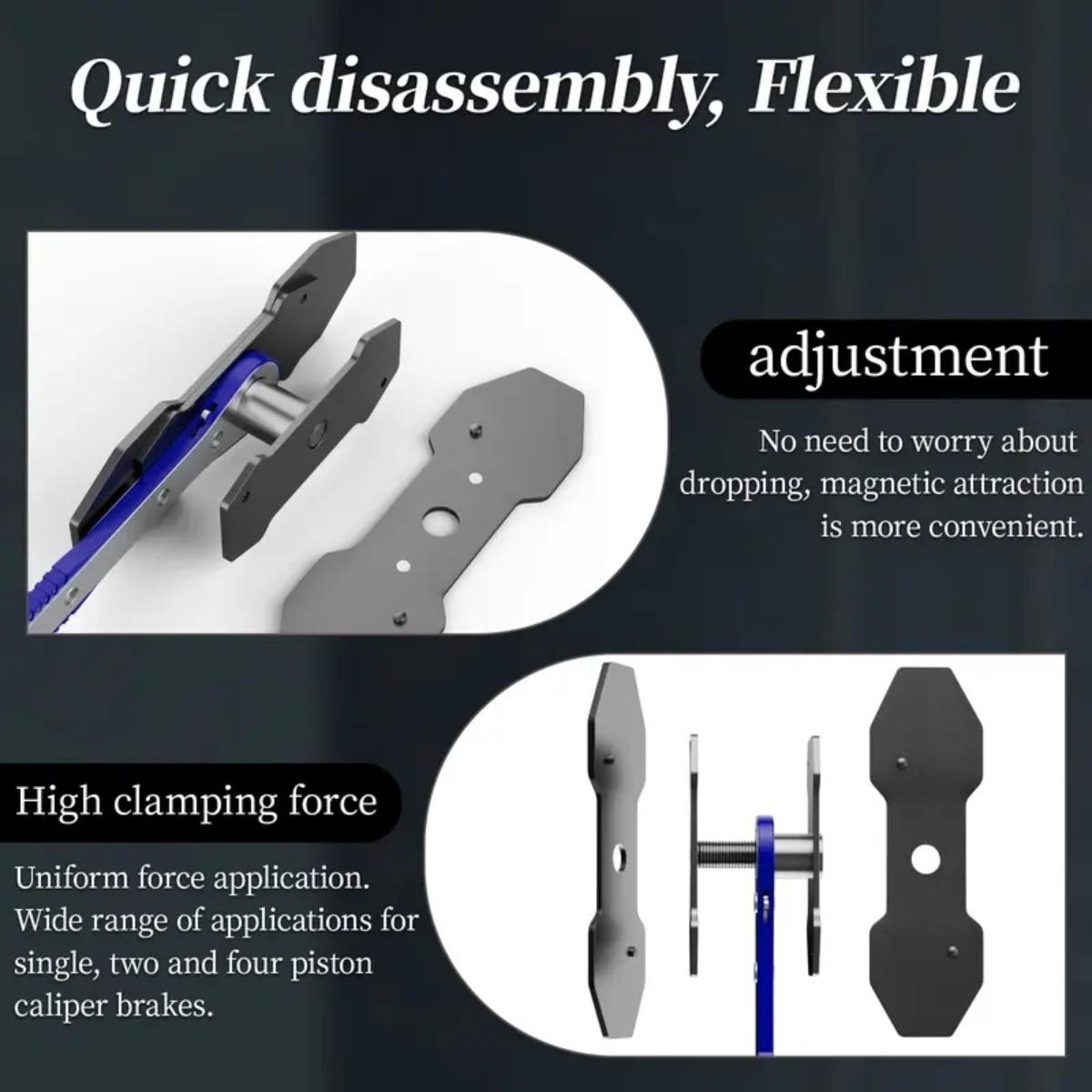 Brake Caliper Piston Press Tool for Single, Dual & Quad Piston Disc Brakes – 360° Rotating Ratchet Wrench, Effort-Saving Automotive Brake Repair Tool for Car Maintenance