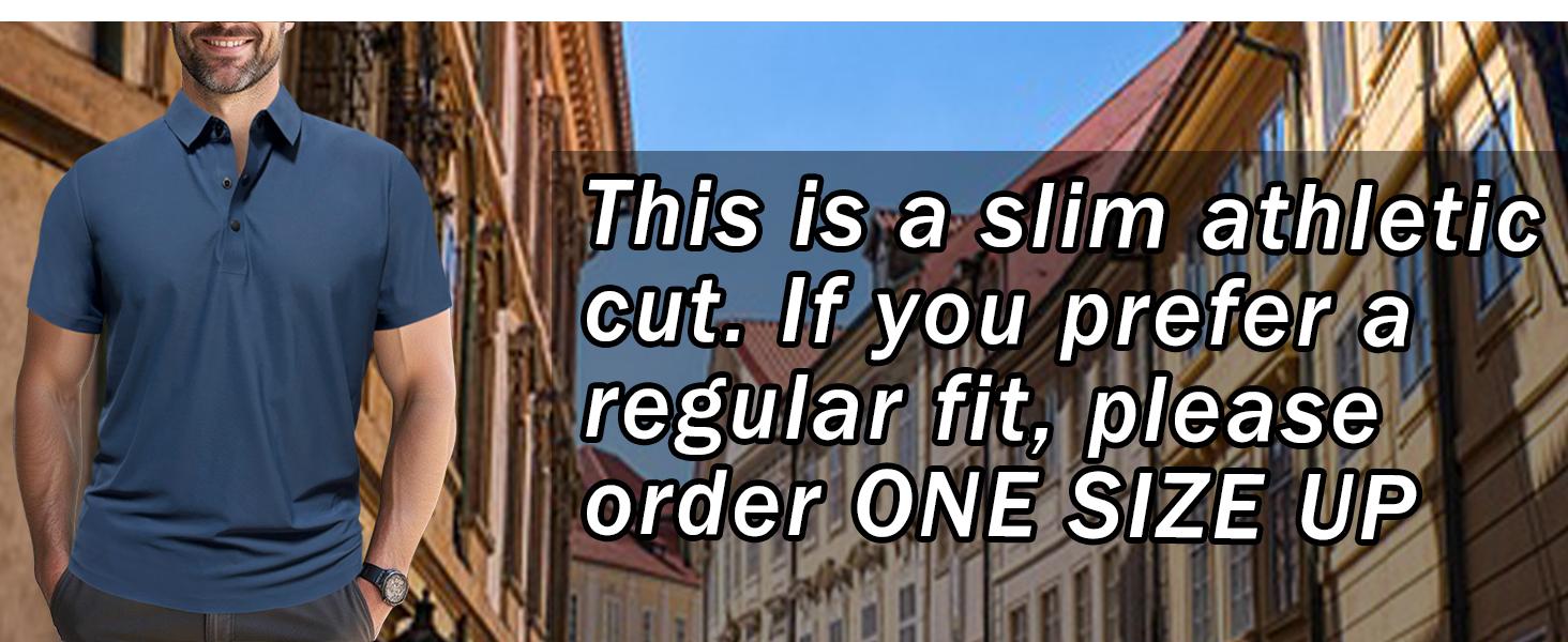Polo Shirts for Men: Quick Dry Moisture Wicking High Elasticity Convenient Slim Fit Polo Runs Small Order One Size Up