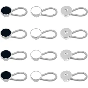 12 count   Extenders Shirt Button Extender Comfortable Elastic  Extenders for Mens Dress Shirts, Cuffs, Dress (Black, White, )